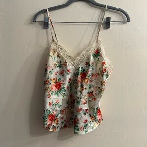 Victoria’s Secret Gold Label Vintage Floral Lace Trim Camisole Top Size Petite